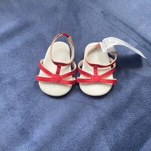 American Girl Red Heart Strap Doll Sandals